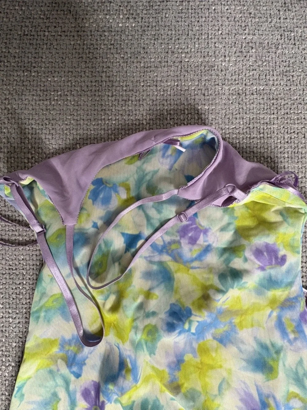 ZARA Floral Mesh Maxi Dress Size S Bodycon Stretch Slip Dress - Picture 11 of 16